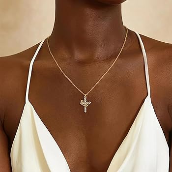 Kreuz Kette mit drehender Krone!